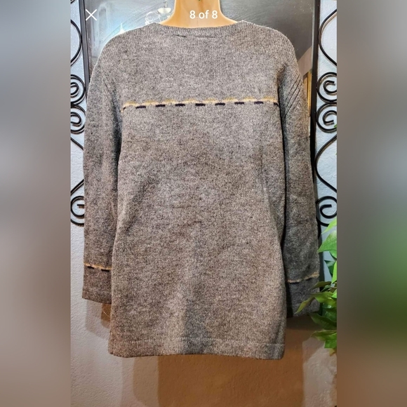 VTG Field Gear 100% Shetland Wool Gray Sweater/ Gender Neutral/ Small - Picture 2 of 7